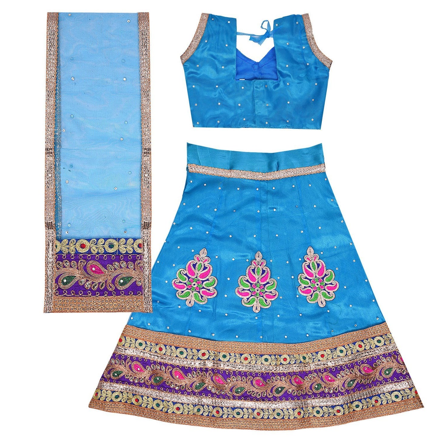 Girl's Leghnga Choli GC 127sblu -  Wish Karo Dresses