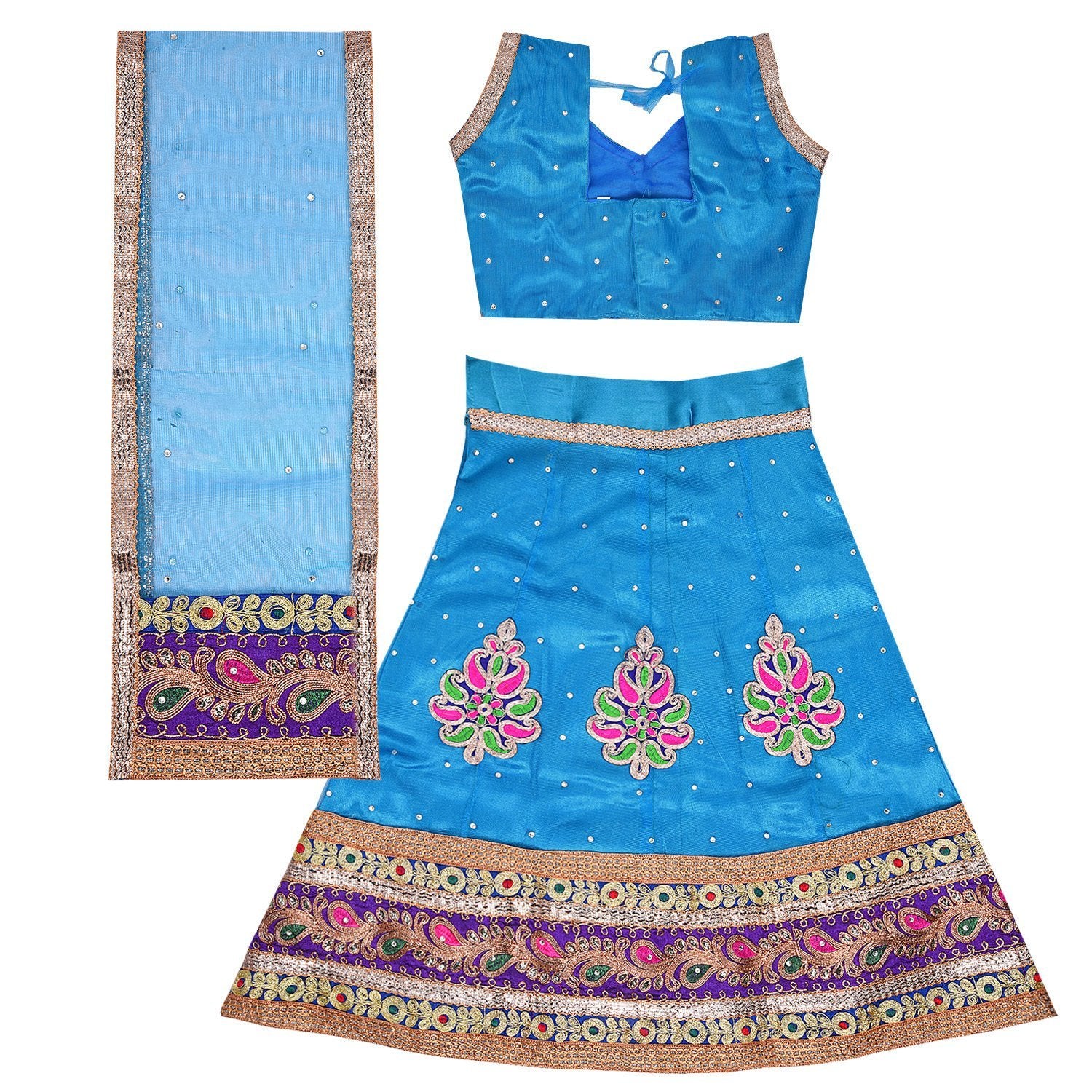 Girl's Leghnga Choli GC 127sblu -  Wish Karo Dresses
