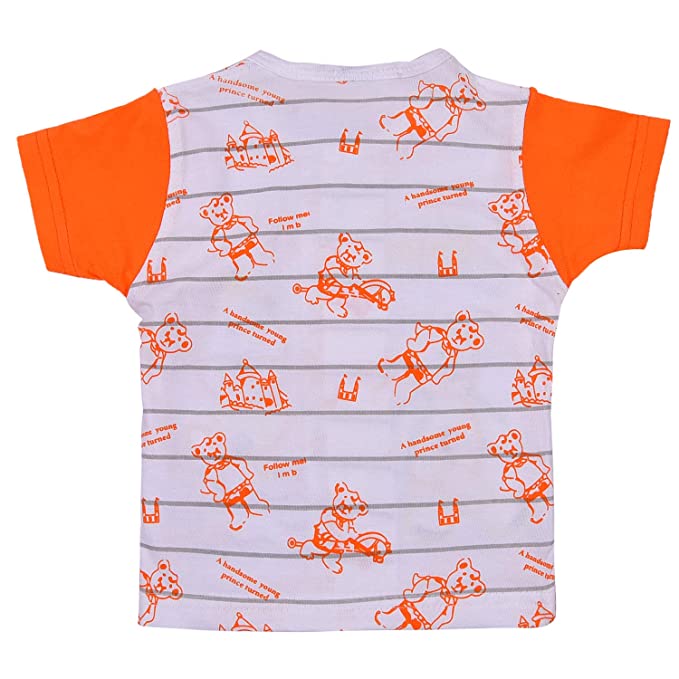 Wish Karo Unisex Cotton Animal Print T-Shirt and Short Set for Baby Boys - Baby Girls (Bt10org)