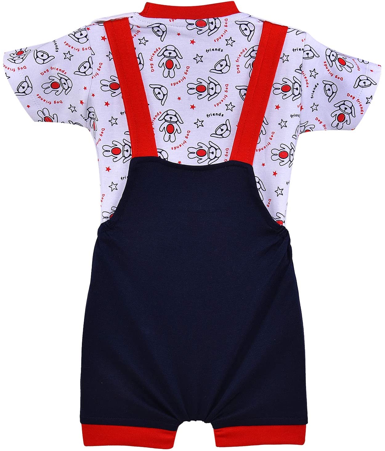 Wish Karo Unisex Dungaree Dress for Baby Boys-Baby Girls-(bt32nb)