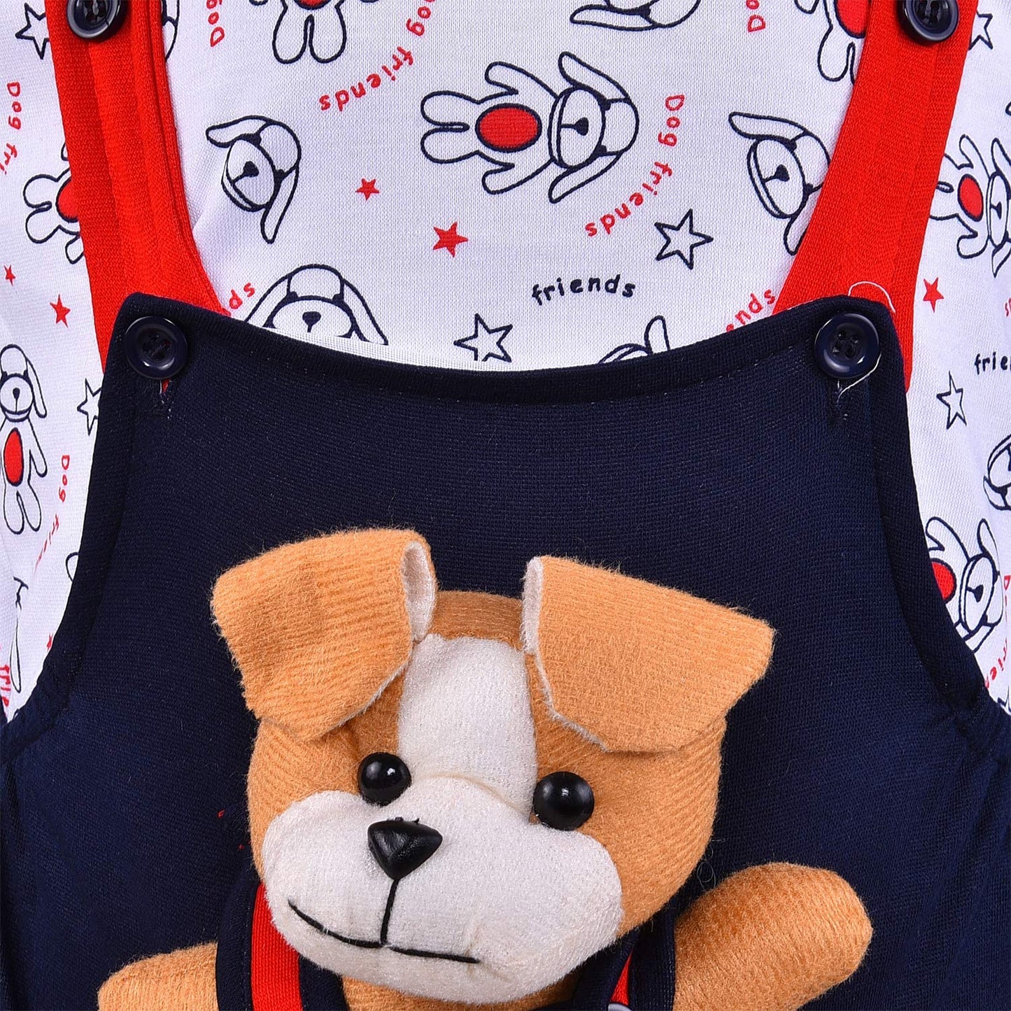 Wish Karo Unisex Dungaree Dress for Baby Boys-Baby Girls-(bt32nb)