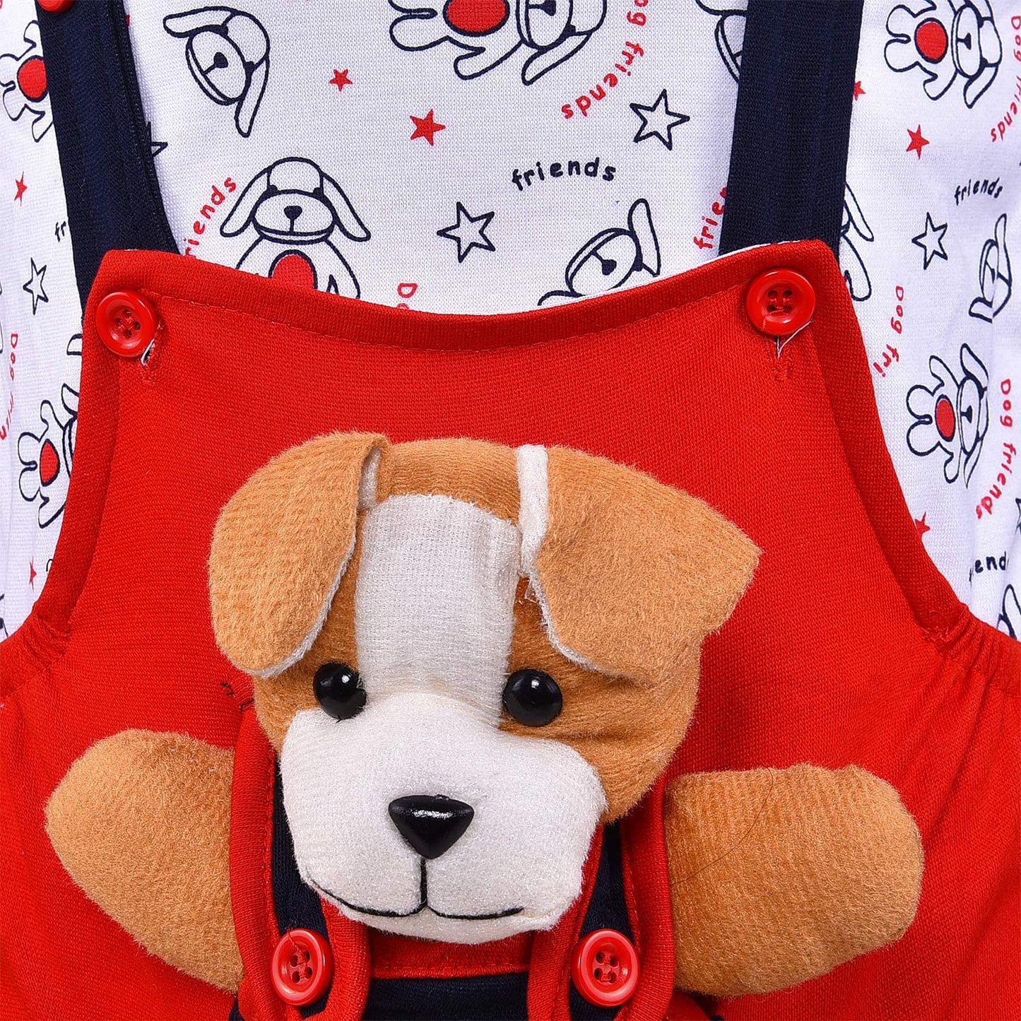 Wish Karo Unisex Dungaree Dress for Baby Boys-Baby Girls-(bt32rd)