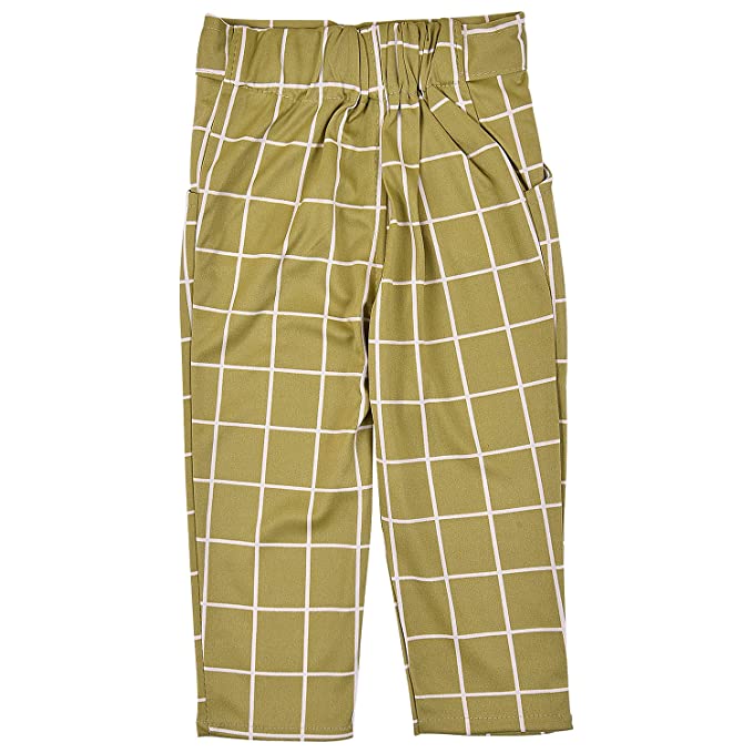 Girls Polka Dot Layered Top and Checkered Pants Set