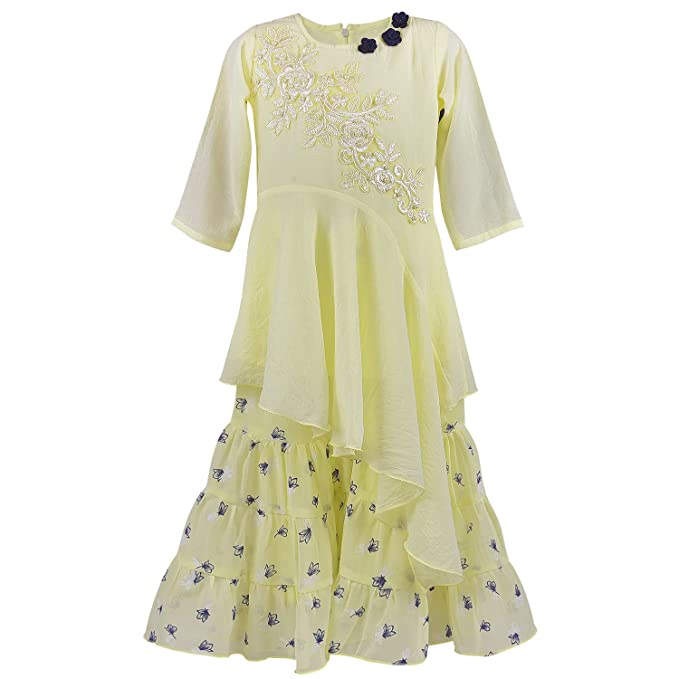 Wish Karo Baby Girls Top and Palazzo Dress for Girls-(csl304y)