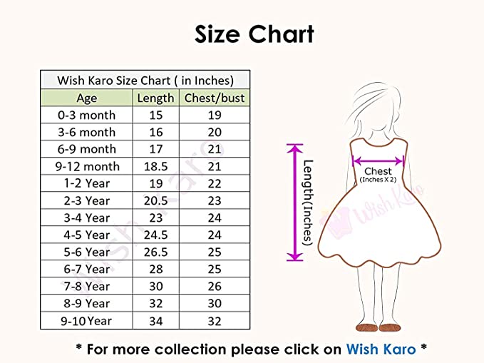 Wish Karo Baby Girls Frocks Casual Dress for Girls-(csl309bwn)