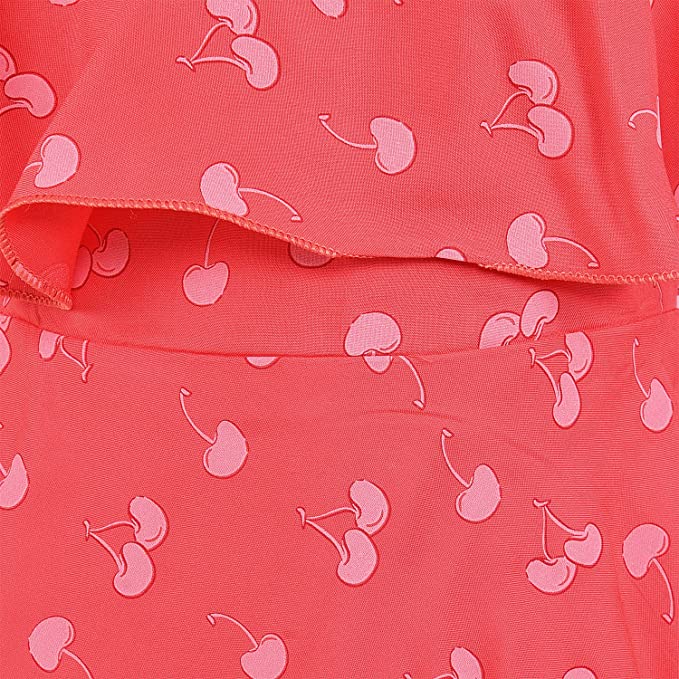 Baby Girl's Cherry Print Casual Summer Frock-(csl338pch)