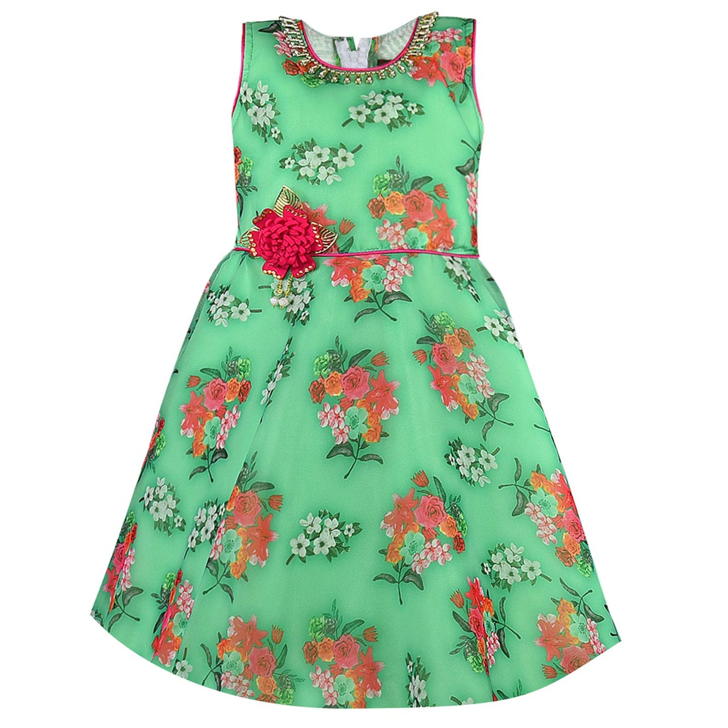 Wish Karo Baby Girls Partywear Frocks Dress For Girls (fe2760grn)