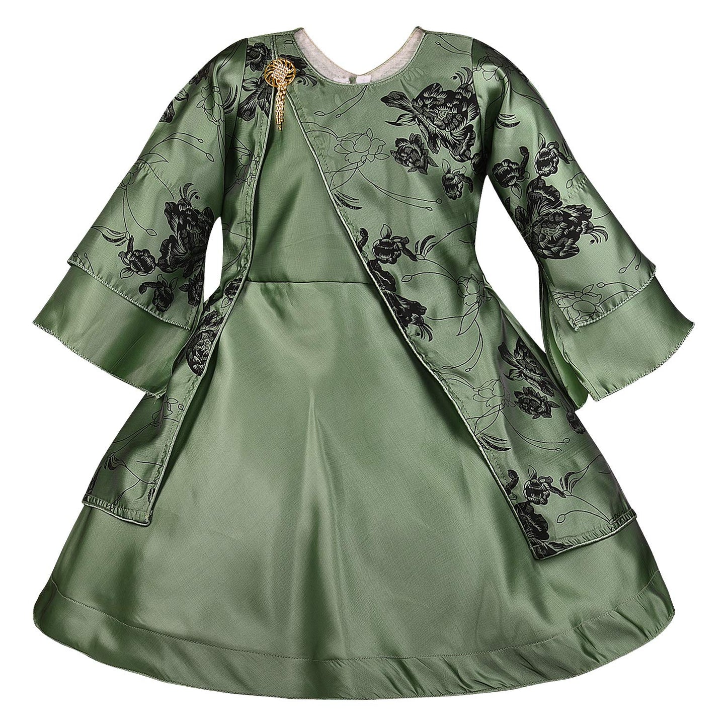 Girls Floral Embroidered Dress