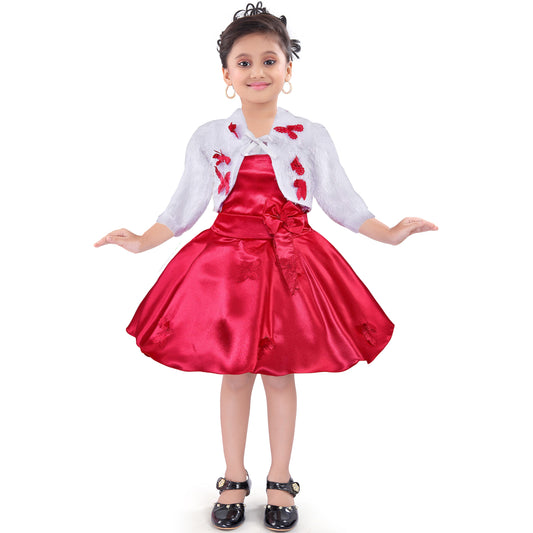 Girls Party Wear Frock Dress With Jacket