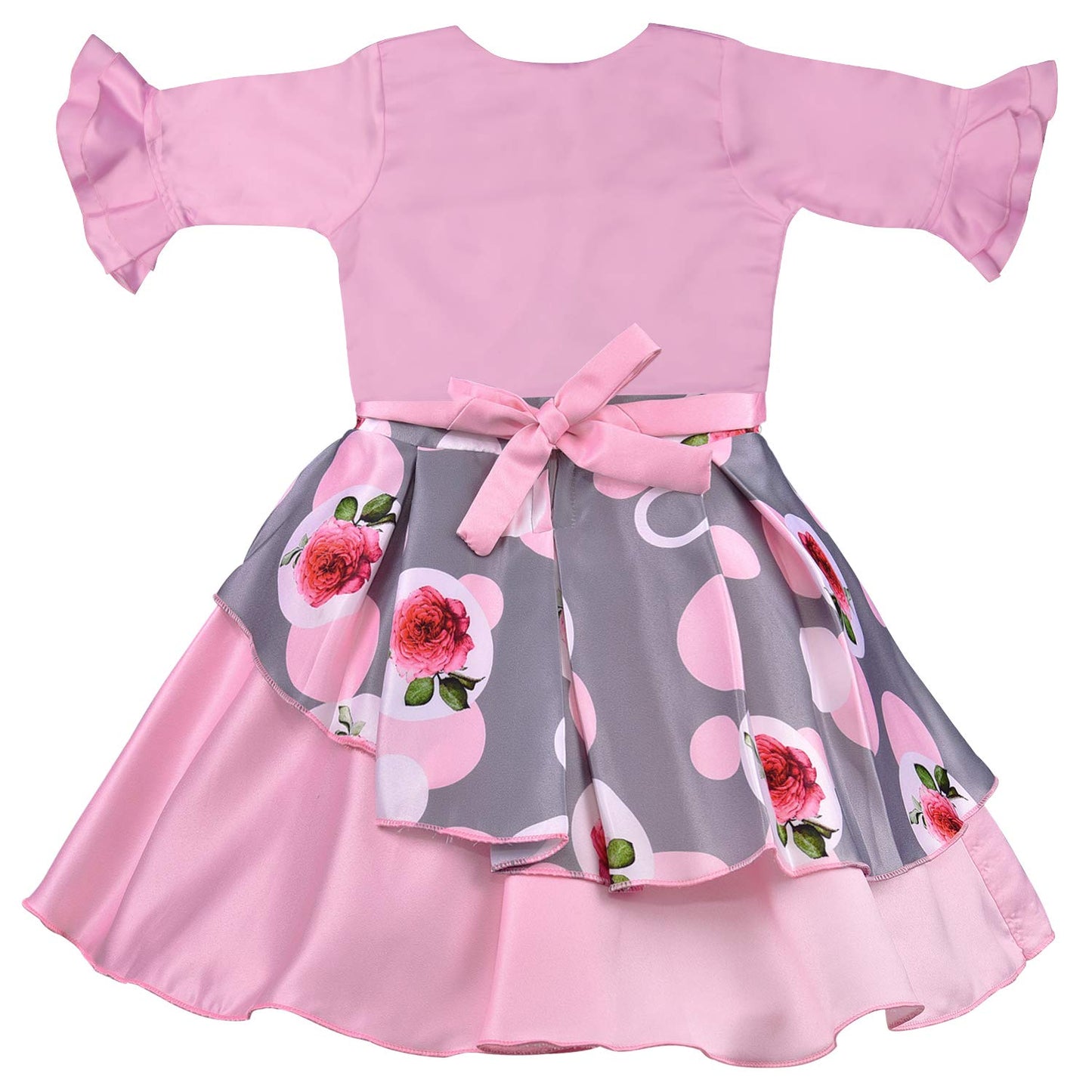 Wish Karo Baby Girls Partywear Frocks Dress For Girls with Jacket (fe2803pnk)