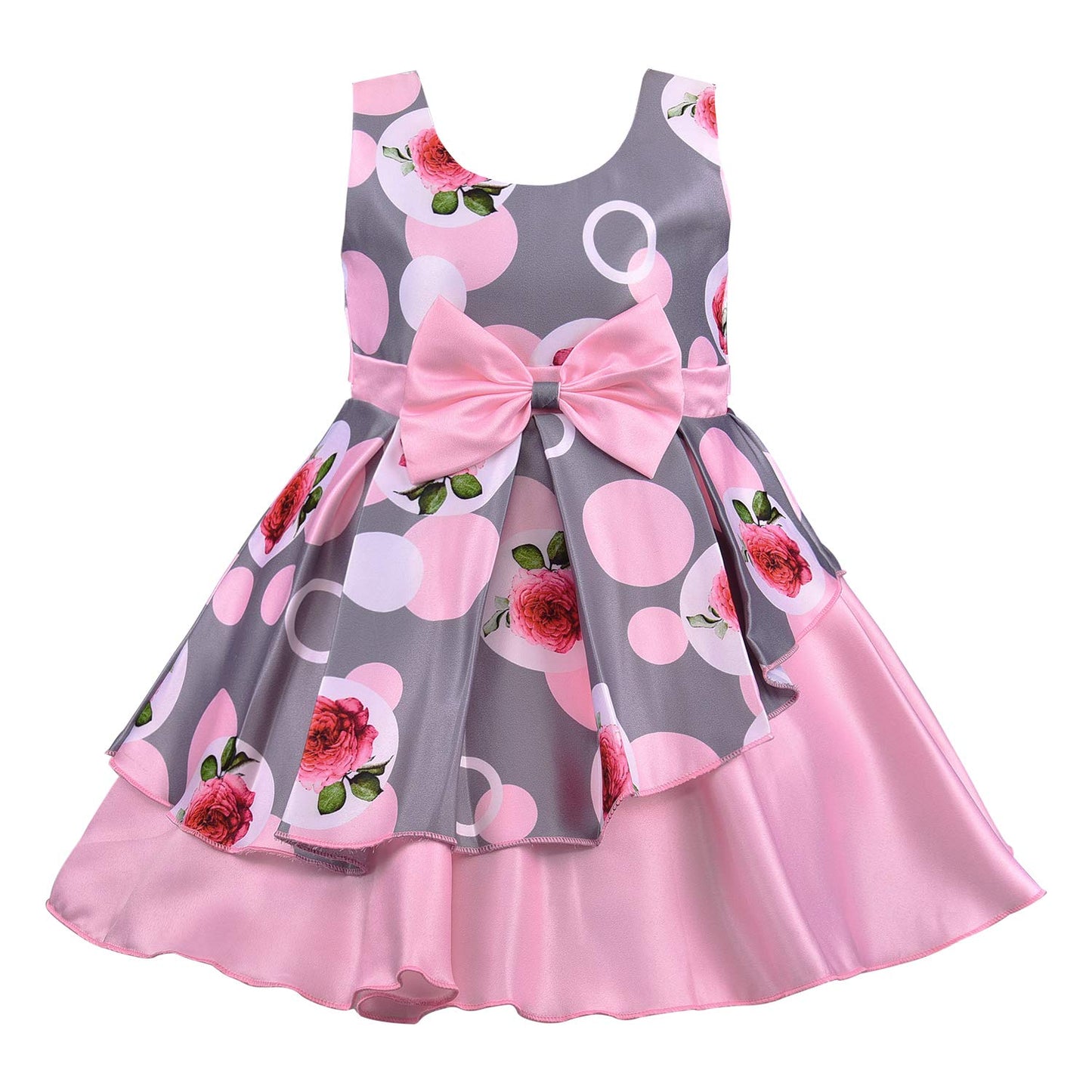 Wish Karo Baby Girls Partywear Frocks Dress For Girls with Jacket (fe2803pnk)