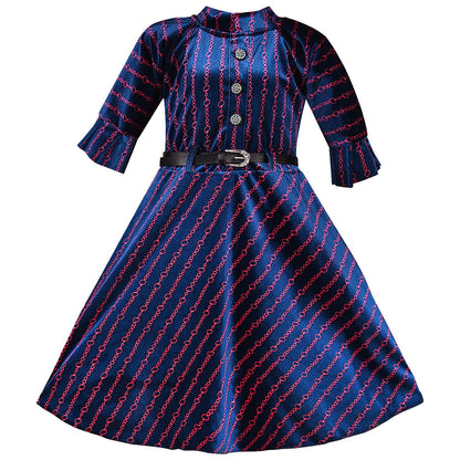 Girls Embroidered Full Length Dress