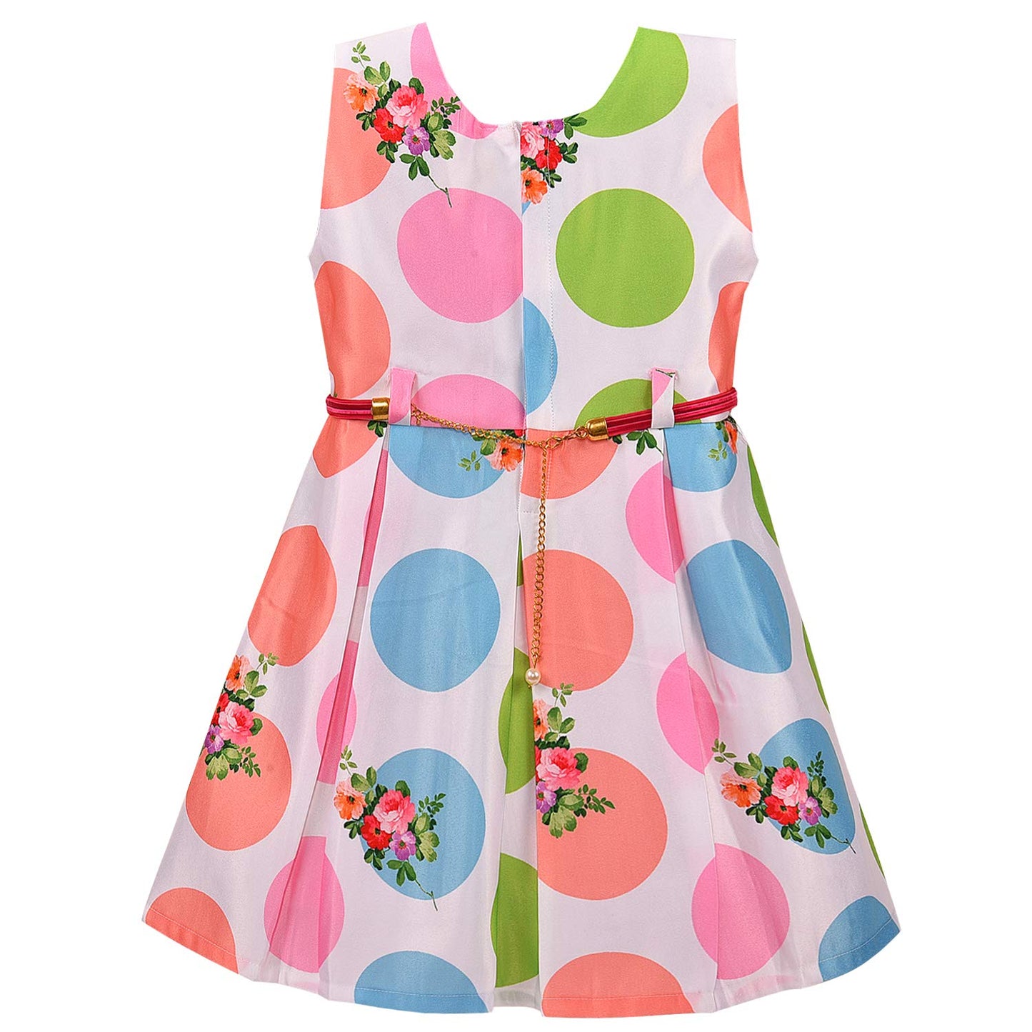 Wish Karo kids Partywear Dress Frock-(stn707wht)