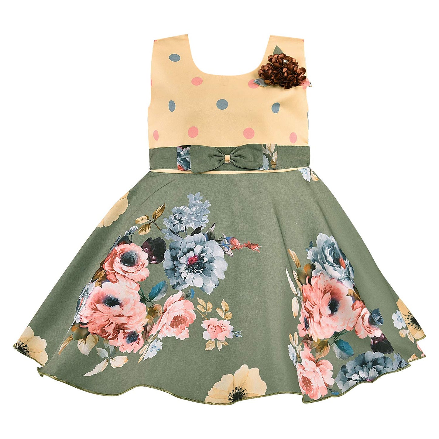 Wish Karo Baby Girls Partywear Dress Frock (stn754grn)