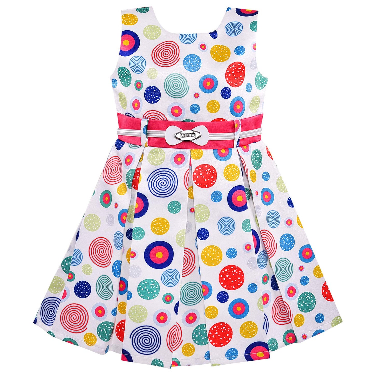 Wish Karo kids Partywear Dress Frock (stn762wht)