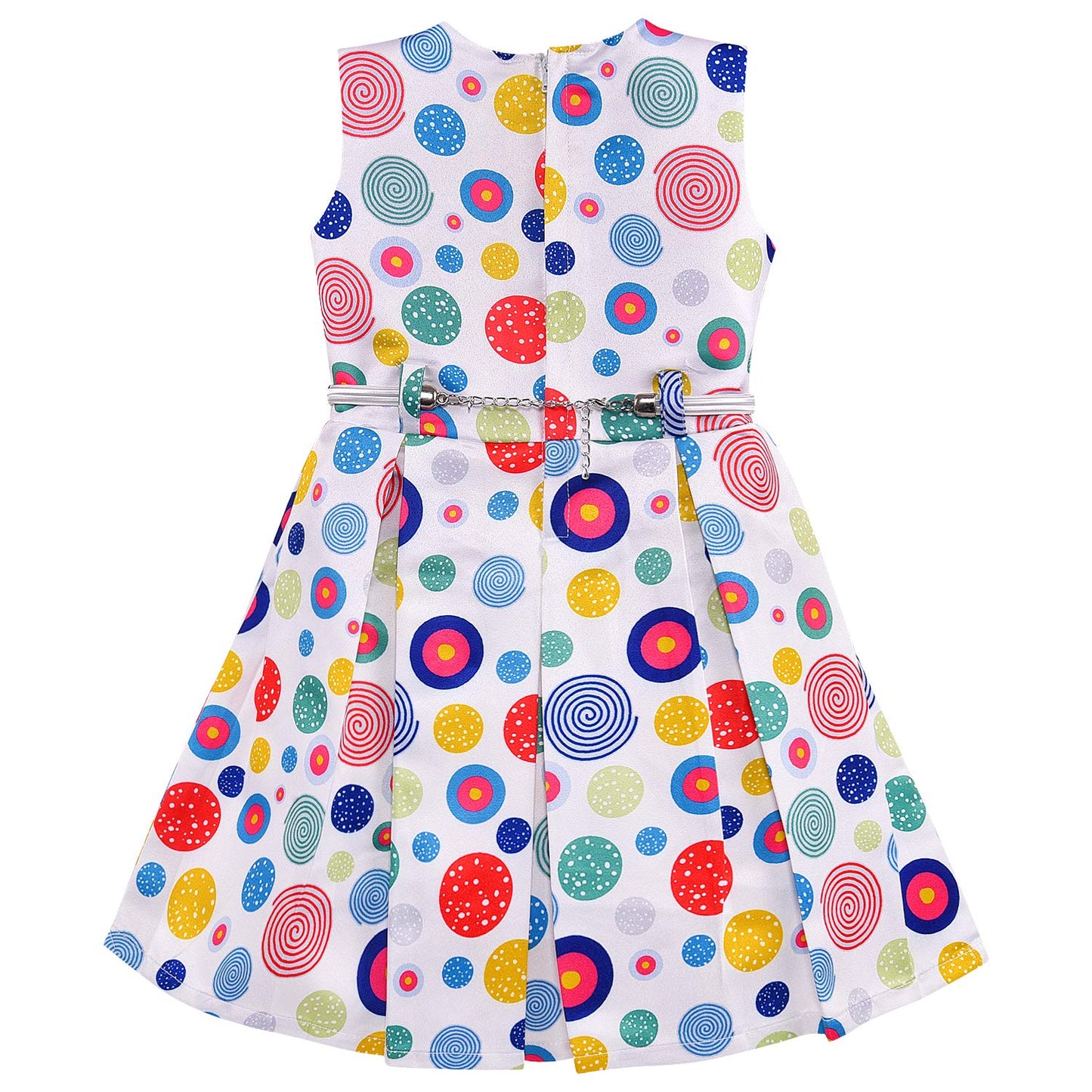 Wish Karo kids Partywear Dress Frock (stn762wht)