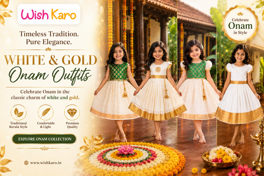 White &amp; Gold Onam Outfits: The Perfect Blend of Tradition and Elegance