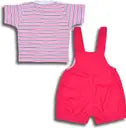 Boys Cotton Cartoon Tshirt and Dungaree Set