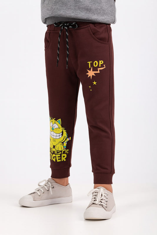 Boys Cartoon Print Elastic Cotton Casual Joggers