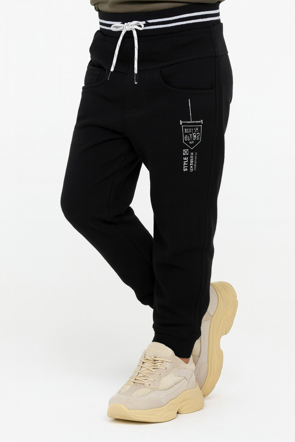 Boys Printed Elastic Casual Trouser