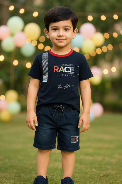 Boys Printed T-Shirt And Shorts