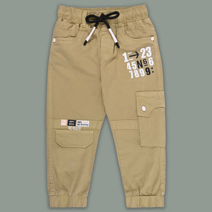 Boys Cotton Denim Cargo Joggers â€“ Printed Pants