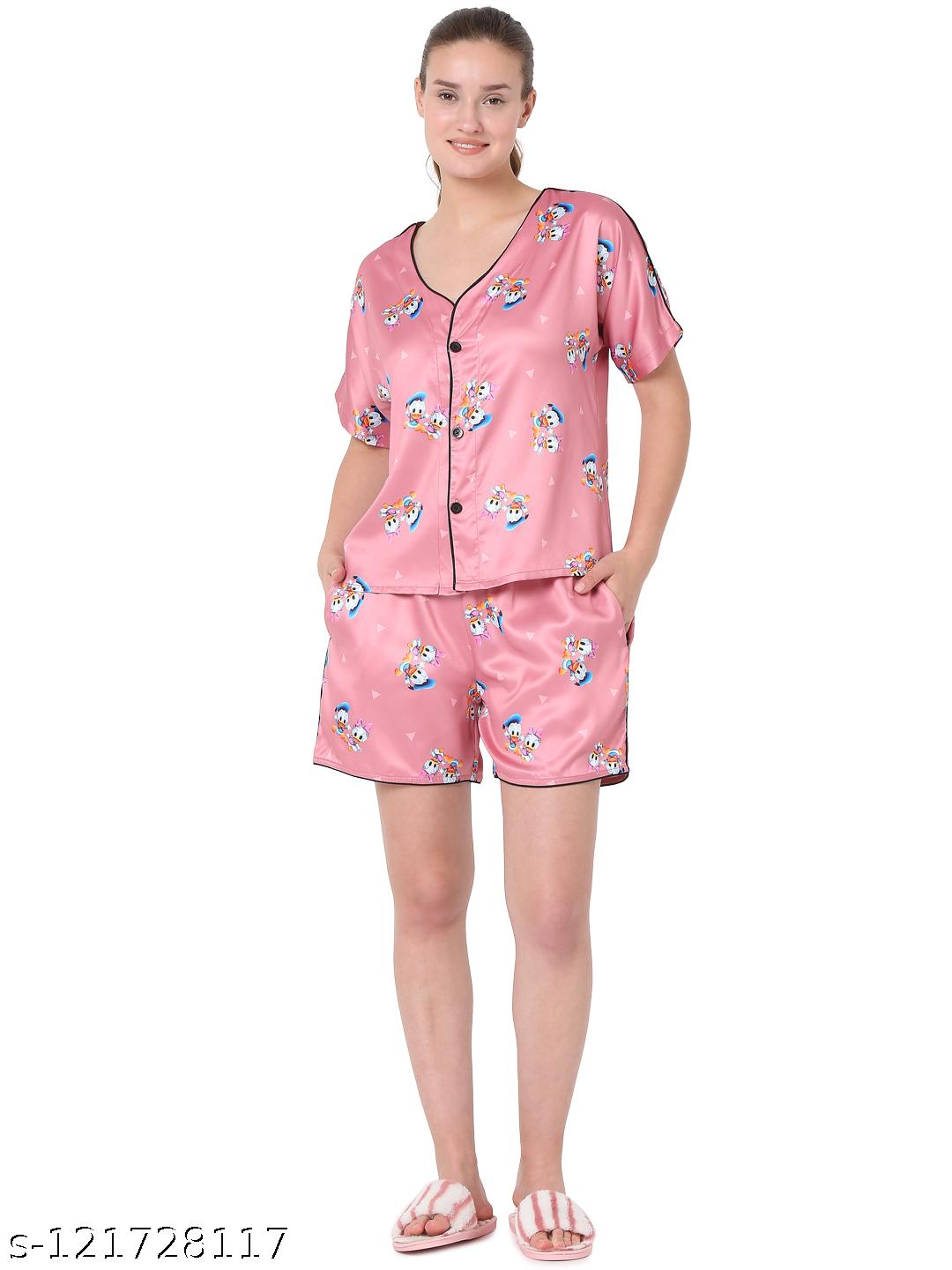 Women Printed Night Dress Set