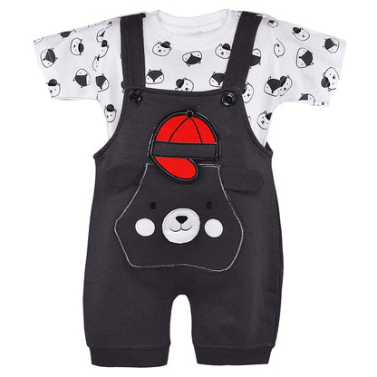 Boys  Summer Conversational Printed Dungaree Set