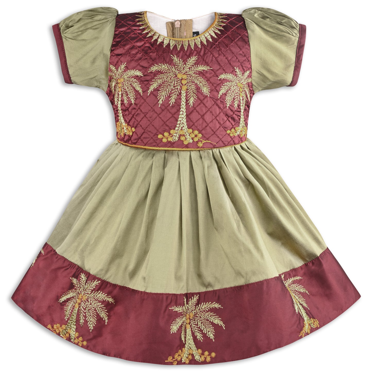 Baby Girls Silk Embroidered Ethnic Frock Dress