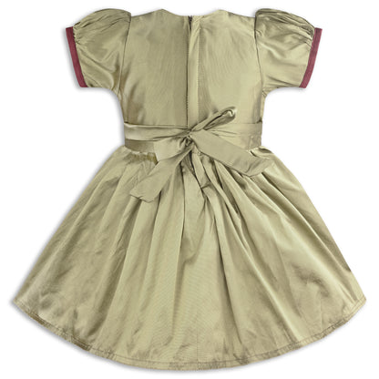 Baby Girls Silk Embroidered Ethnic Frock Dress