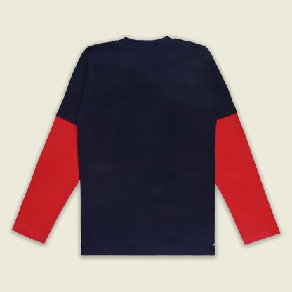 Boys Cotton Blend Captain America Printed Full Sleeve T-Shirt | Marvel Superhero Top