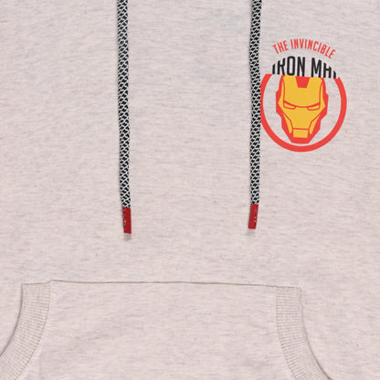 Boys Cotton Blend Marvel Hoodie | Iron Man Printed Hooded Sweatshirt with Avengers Sleeve Design