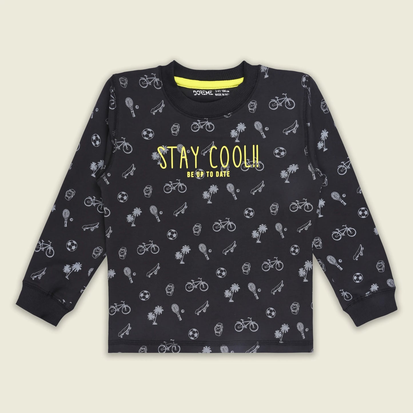 Boys Cotton Blend Full Sleeve Printed T-Shirt | Casual Wear for Kids