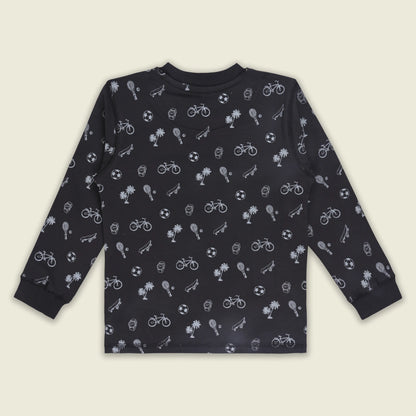 Boys Cotton Blend Full Sleeve Printed T-Shirt | Casual Wear for Kids