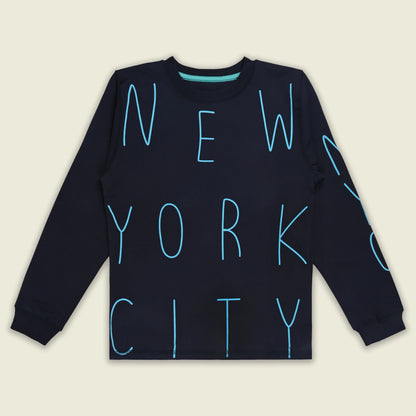 Boys Cotton Blend Full Sleeve Printed T-Shirt | Casual Wear for Kids