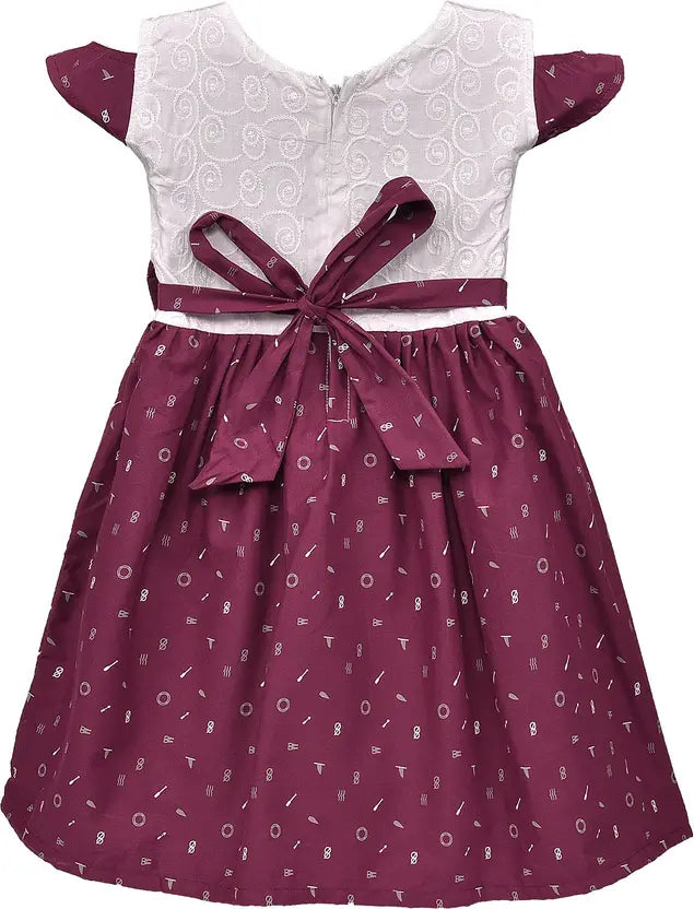 Girls Embroidered Bow Cotton Summer Dress