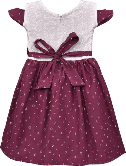 Girls Embroidered Bow Cotton Summer Dress