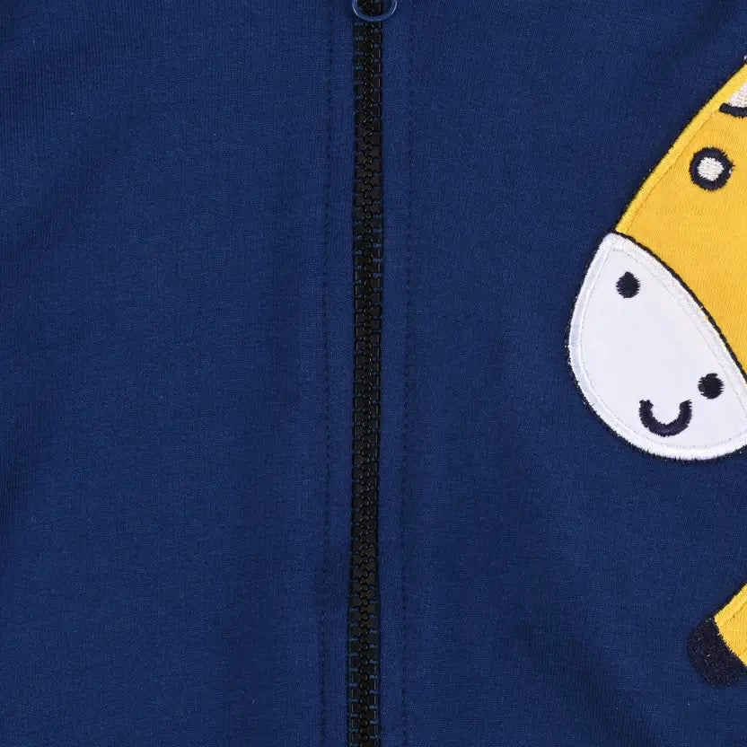 Wishkaro Unisex Cotton Applique Full Sleeve Hooded Sweatshirt