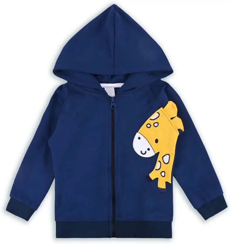 Wishkaro Unisex Cotton Applique Full Sleeve Hooded Sweatshirt