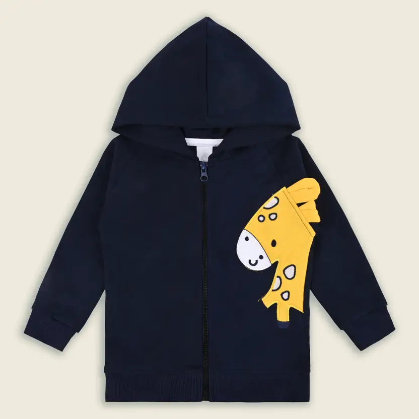 Wishkaro Unisex Cotton Applique Full Sleeve Hooded Sweatshirt