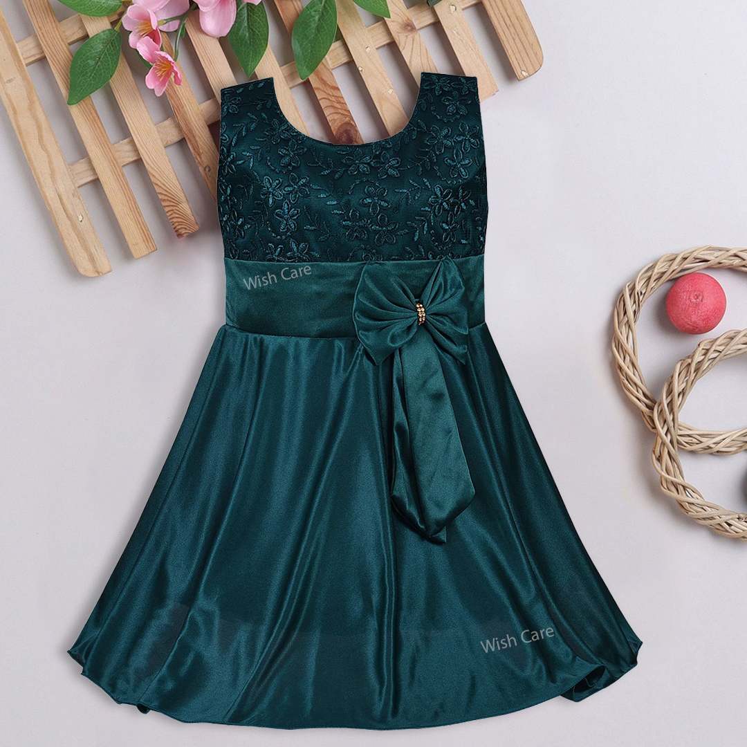 Girls Embroidered Bow Dress