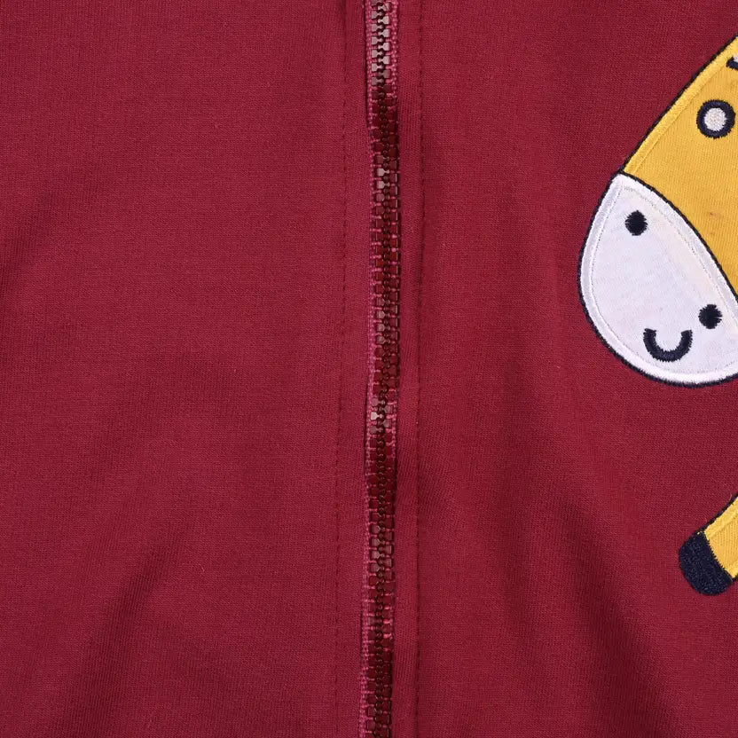 Wishkaro Unisex Cotton Applique Full Sleeve Hooded Sweatshirt