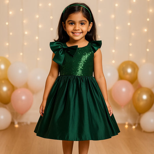 Girls Embellished A-Line Frock Dress