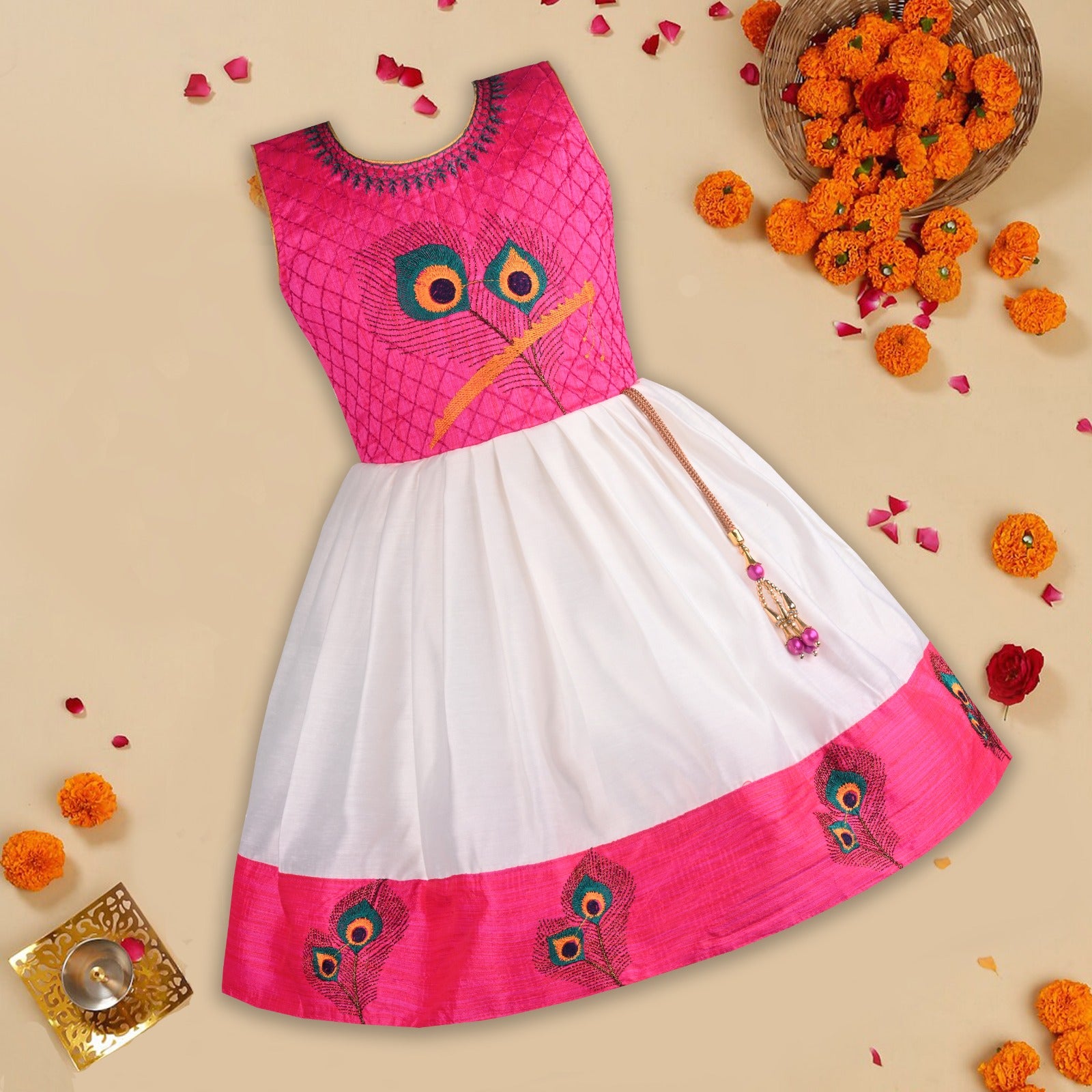 Buy Premium Onam Dress for Baby Girl Online | Girls Onam kasavu dress