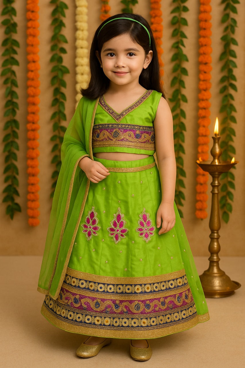 Girls Heavy Beads Work Ghaghara Choli