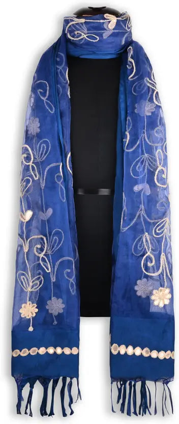 Woman's Embroidered Chiffon Duppata