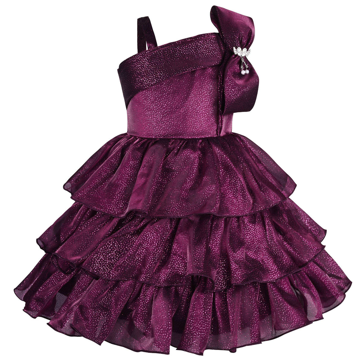 Girls Princess Flared Glittery Party Dress