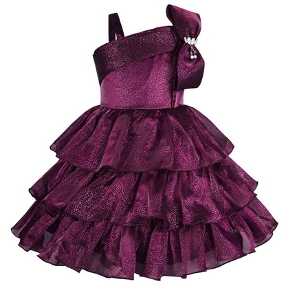Girls Princess Flared Glittery Party Dress