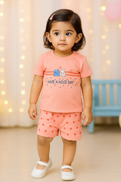 Unisex Knee Length Printed T-Shirt and Shorts
