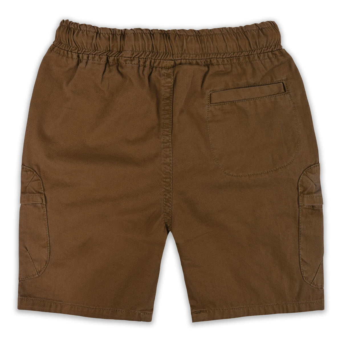 Boys Cotton Denim Cargo Shorts with Drawstring Waist